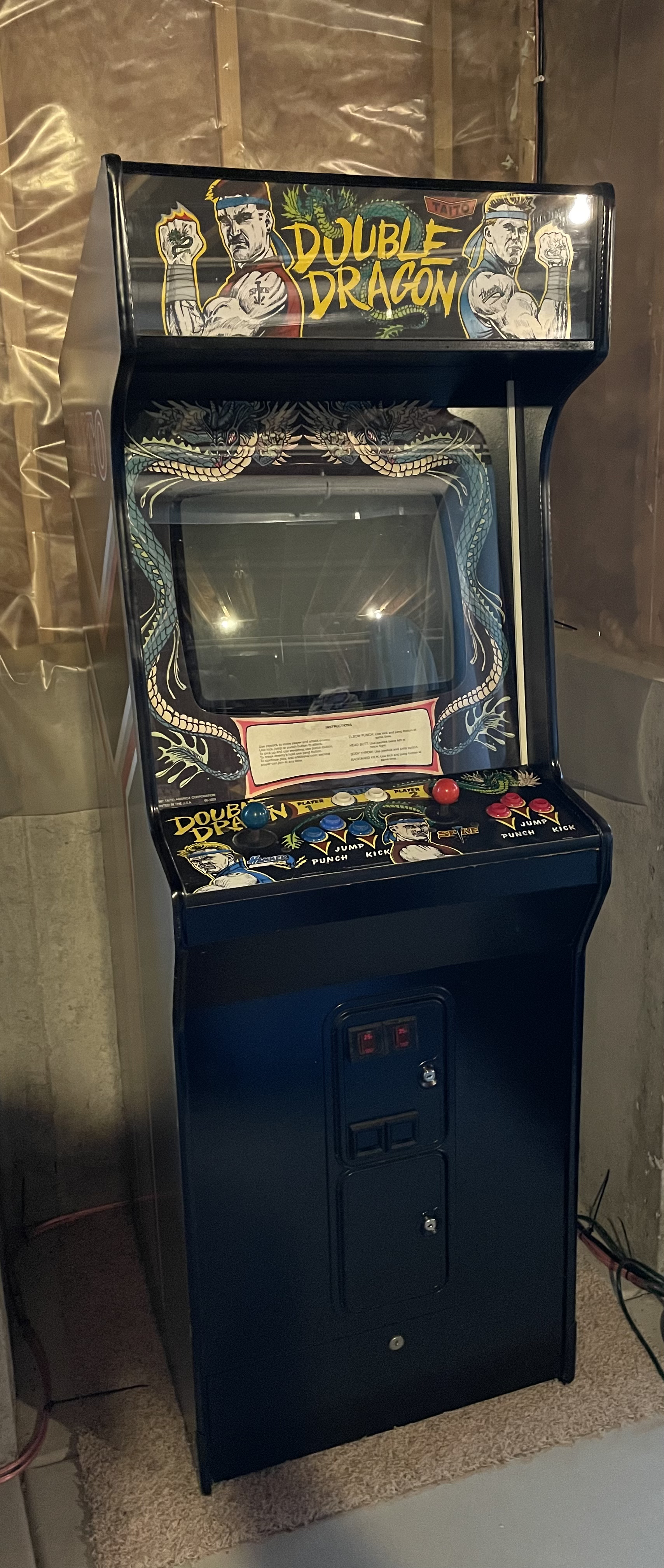 RLM Amusements - Finished up a 1987 Taito Double Dragon arcade game for a  customer today. This one got a monitor rebuild, new switching power supply,  new control panel overlay along with